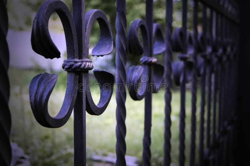Decorative Metal Fences. Elements of a Metal Fence Stock Image