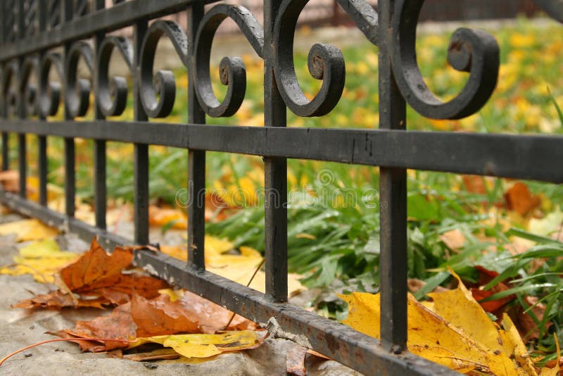 Forged fence stock photography
