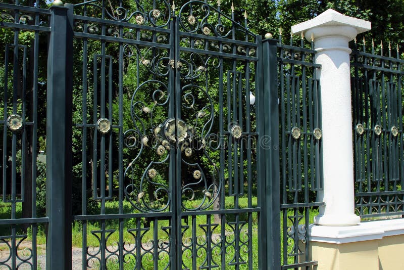 Gate with a Beautiful Ornament Stock Image Image of iron