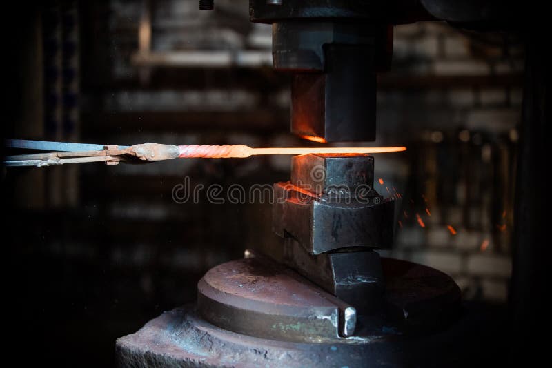 a Knife Out of the Hot Red Metal Stock Image Image of bonfire