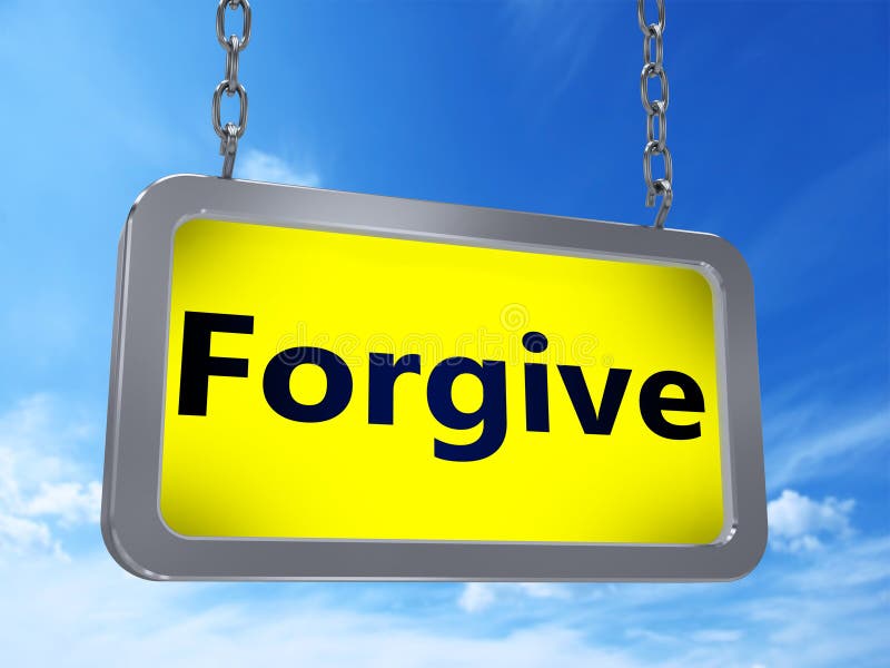 Forgive on billboard vector illustration