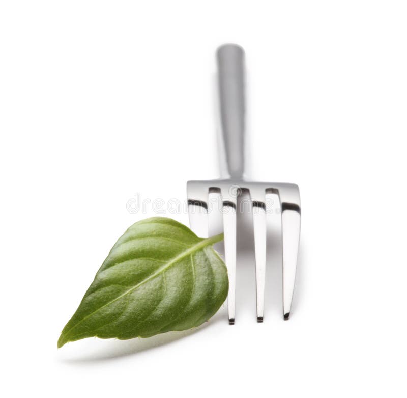 Fork with green leaf