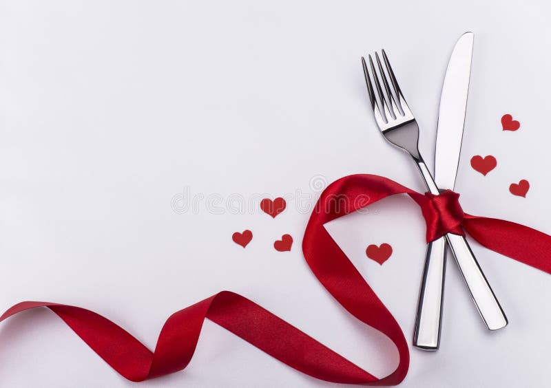 Fork And Knife For Wedding Celebration Background Stock Photo Image