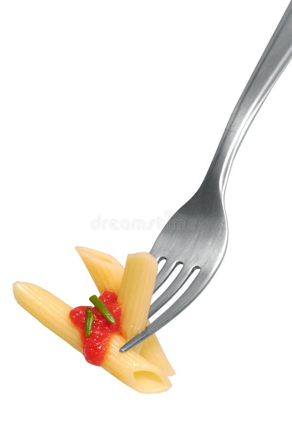 Fork with pasta stock image. Image of italian, vegan, carbohydrate 7632967
