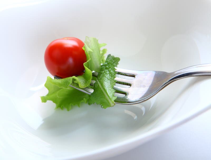 Fork with salad stock image. Image of lettuce, vegetable 30550473