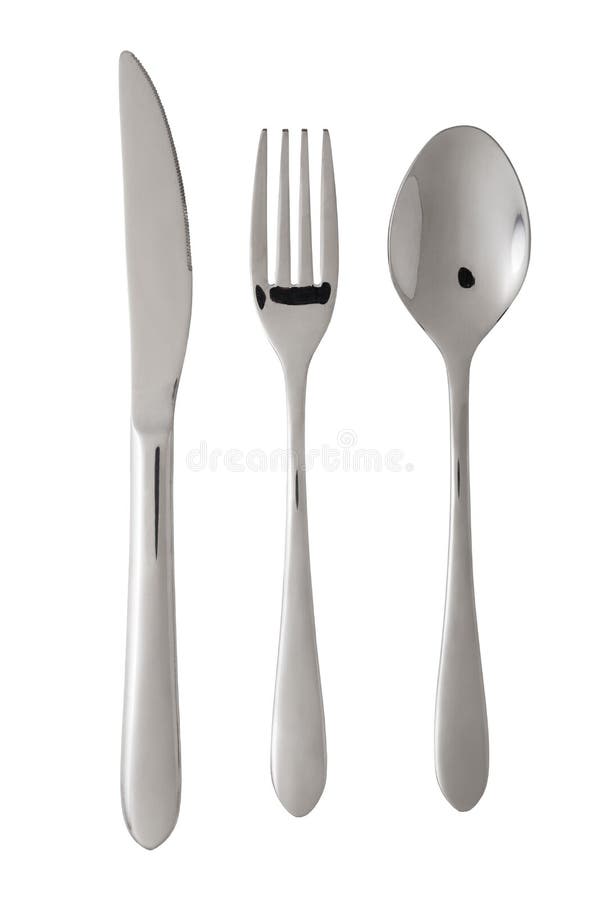 Fork, spoon and knife stock images