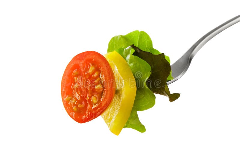 Fork with Tasty Healthy Vegetables Stock Image Image of tomato