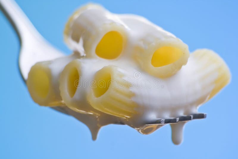 Fork Wiht Fresh Pasta and Sauce Oregano Stock Image Image of meal