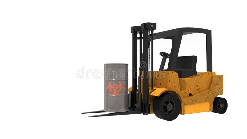 Forklift carrying a metal barrel royalty free illustration Forklift carrying a metal barrel royalty free illustration