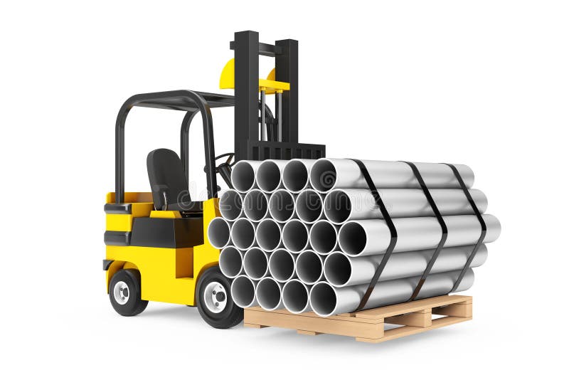 Forklift ciężarówka Niesie stertę metal drymby świadczenia 3 d royalty ilustracja Forklift ciężarówka Niesie stertę metal drymby świadczenia 3 d royalty ilustracja