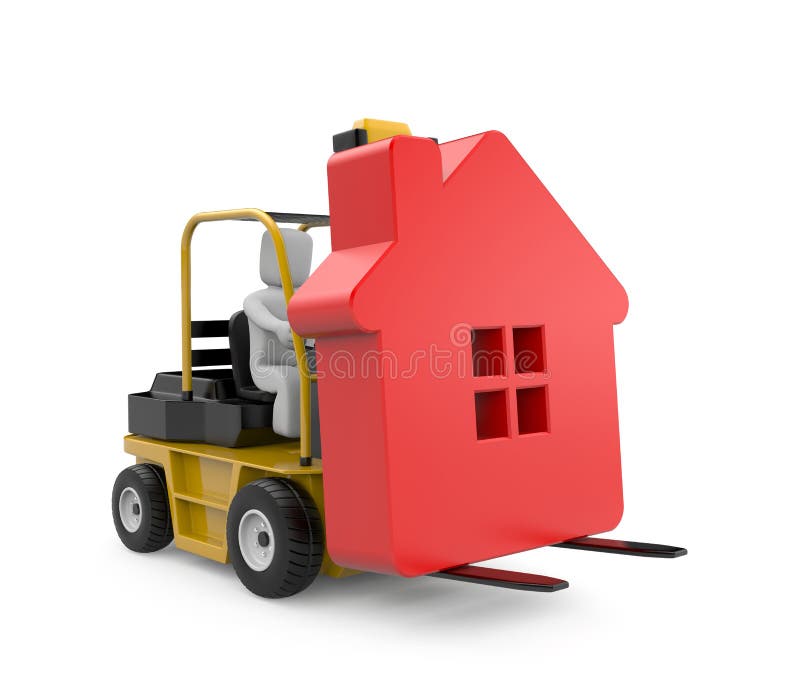 Forklift with house royalty free illustration