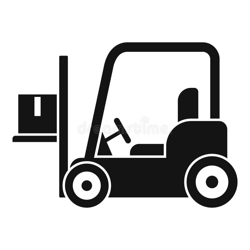 Forklift Icon, Simple Style Stock Vector Illustration of crate, motor