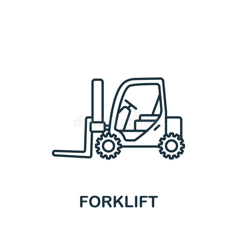 Forklift Icon. Simple Line Element Forklift Symbol for Templates, 