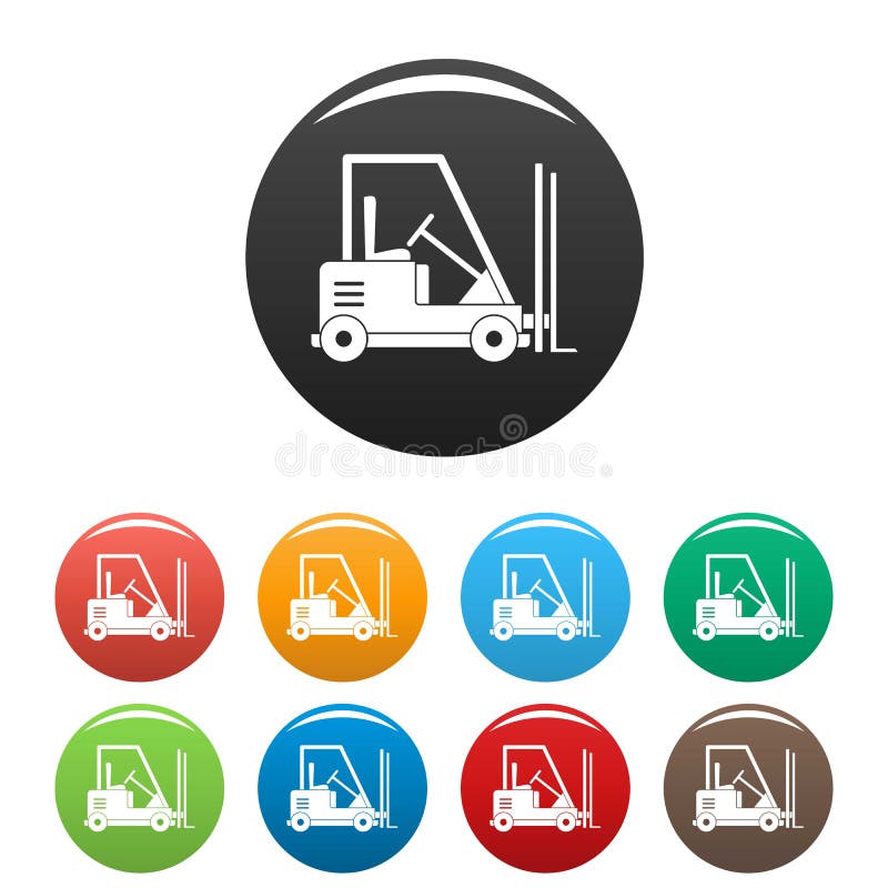 Forklift icons set stock vector. Illustration of isolated 120253137