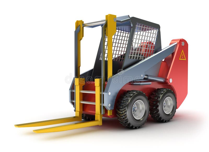 Forklift machine, isolated on white. Stack vehicle illustrations