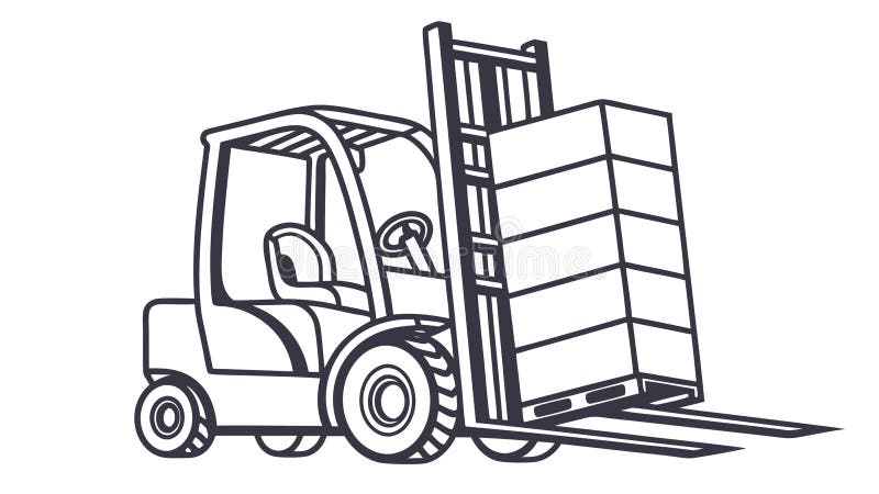 Forklift Moving Boxes, Efficient Warehouse Operations, vector design Generative AI stock illustration