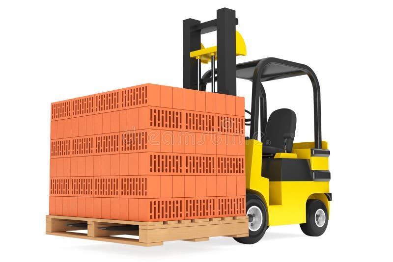 Forklift Truck With Bricks Over Pallet Stock Illustration Illustration Of Order Load 65782153