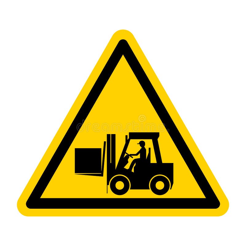 Forklift Truck Sign,Hazard Warning Forklift Stock Vector Illustration
