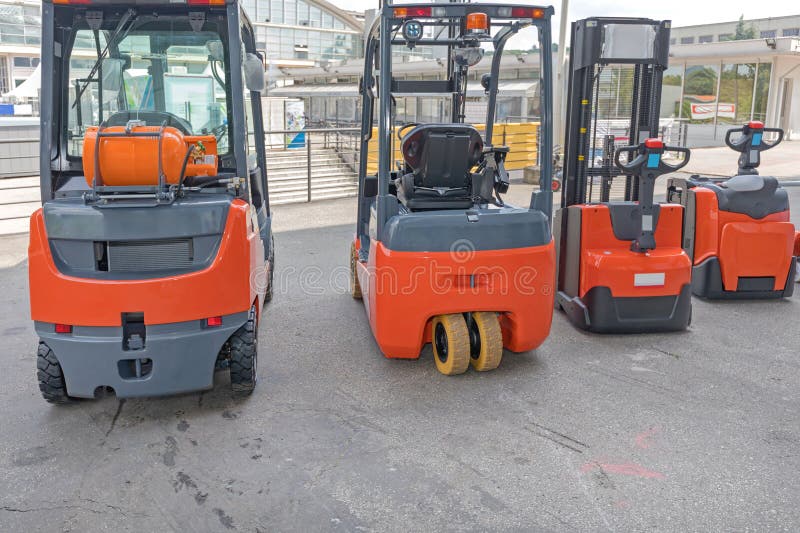 Forklift Trucks Gas Electric Stock Photo Image of four, industry