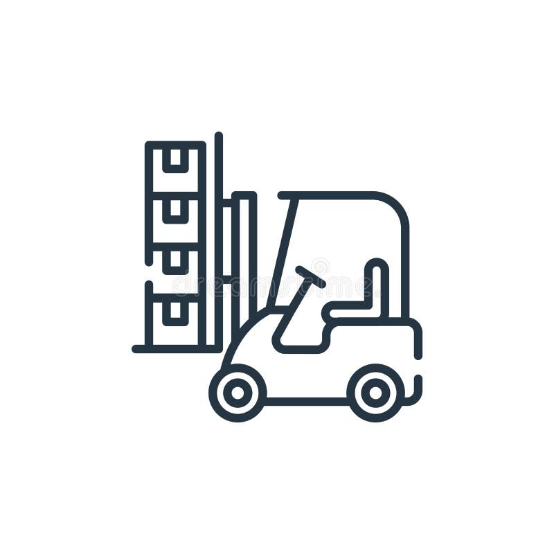 Forklift Vector Icon. Forklift Editable Stroke. Forklift Linear Symbol