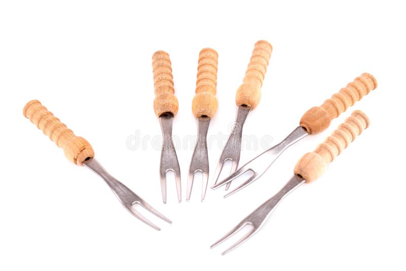 Forks with wooden handles stock image. Image of object 84511899