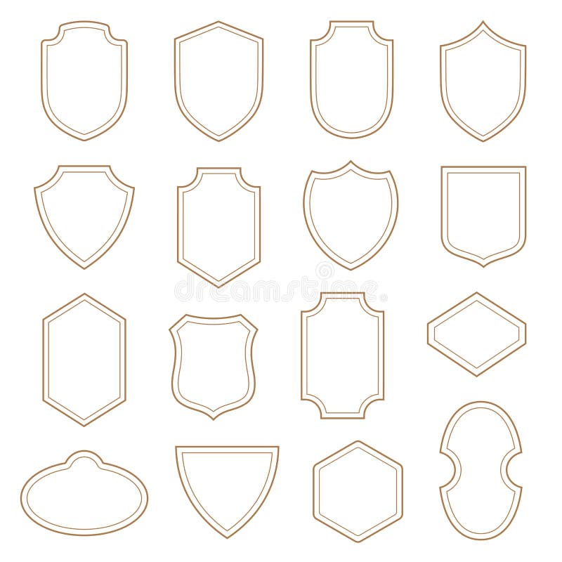 Form för design för sköld för tappningetikettemblem heraldisk klassisk royaltyfri illustrationer Form för design för sköld för tappningetikettemblem heraldisk klassisk royaltyfri illustrationer