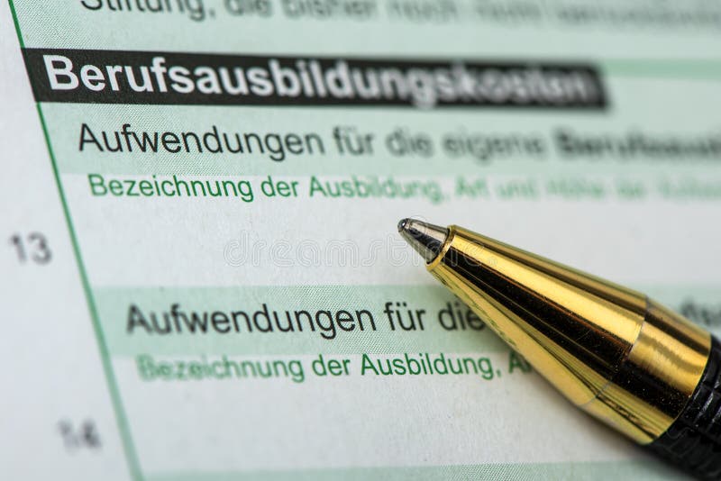 german-tax-return-for-tax-office-with-form-editorial-stock-image