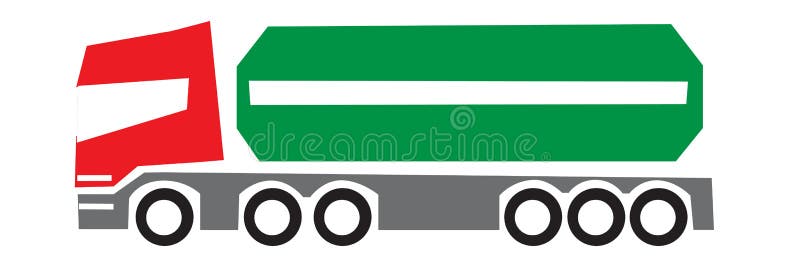 Forma de um caminhão com única carga da carga ilustração stock Forma de um caminhão com única carga da carga ilustração stock