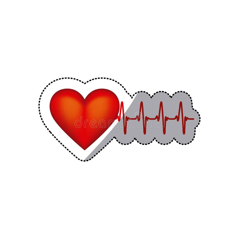 Segni A Forma Di Cuore Significato Forma Del Cuore Dell'autoadesivo Con I Battiti E La Vita Dei Segni