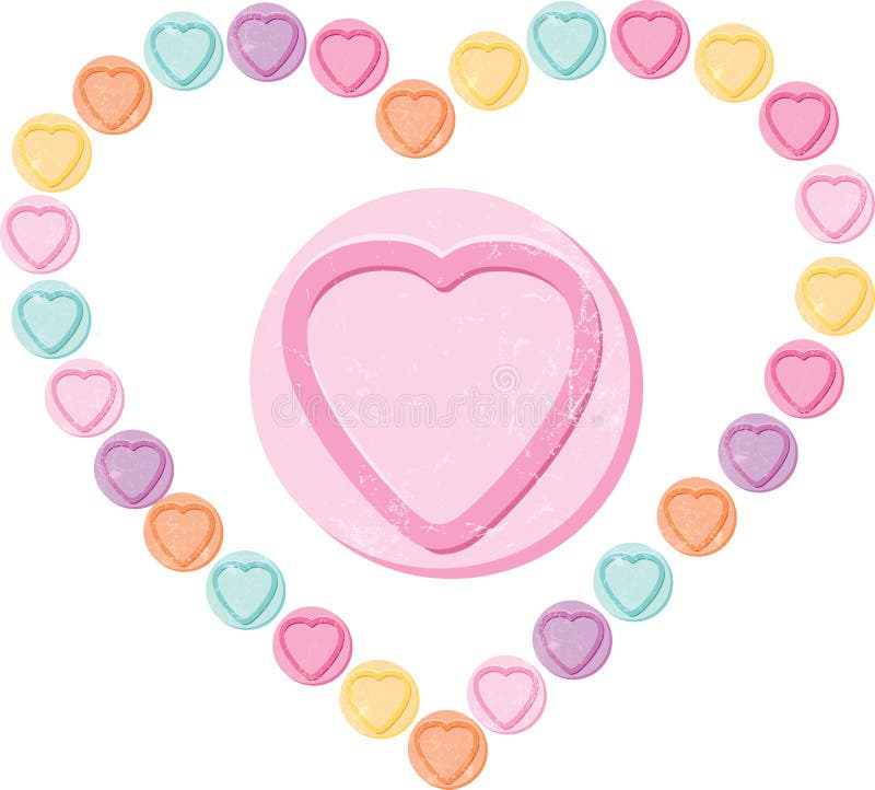 Forma del cuore di amore la grande ha reso nostro dei dolci o della caramella illustrazione di stock