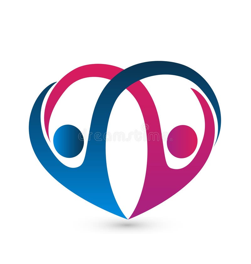 Forma del cuore e logo delle coppie royalty illustrazione gratis Forma del cuore e logo delle coppie royalty illustrazione gratis