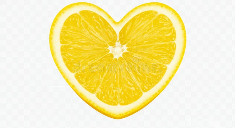 Forma di Cuore di limone fresca Isolata Una vibrante fetta di limone a forma di cuore che simboleggia l'amore freschezza zest e l' royalty illustrazione gratis