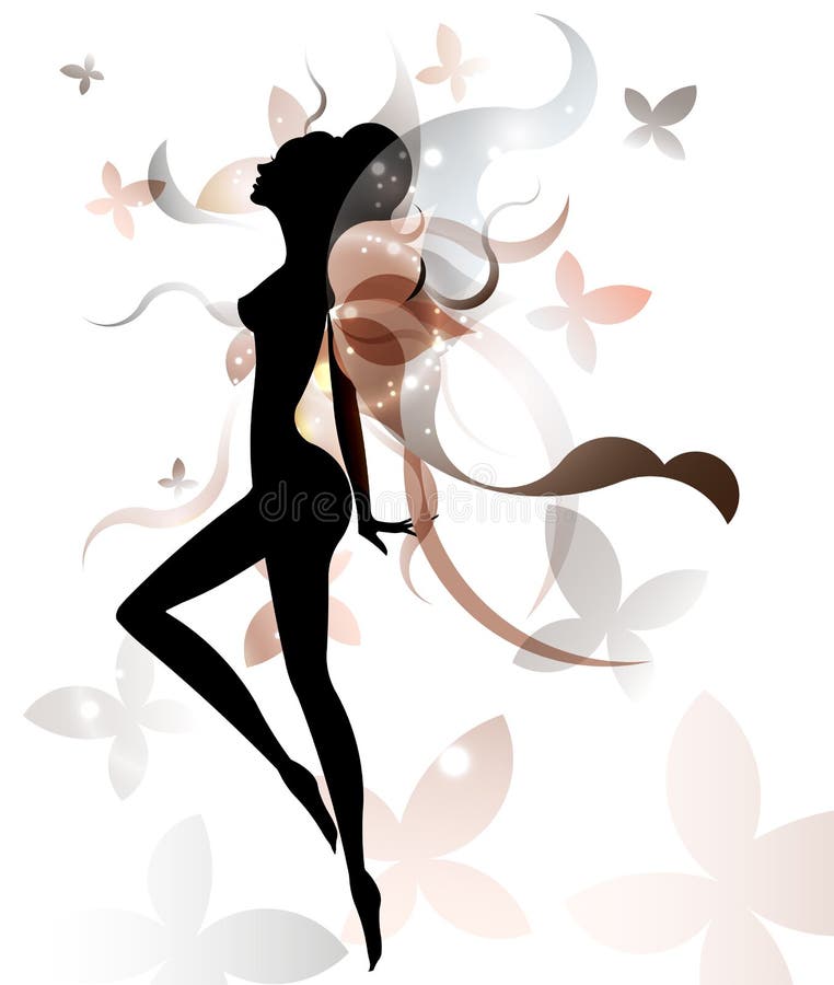 Forma do cosmético do ícone da mulher e dos termas bonitos, mulheres do logotipo no fundo branco ilustração royalty free