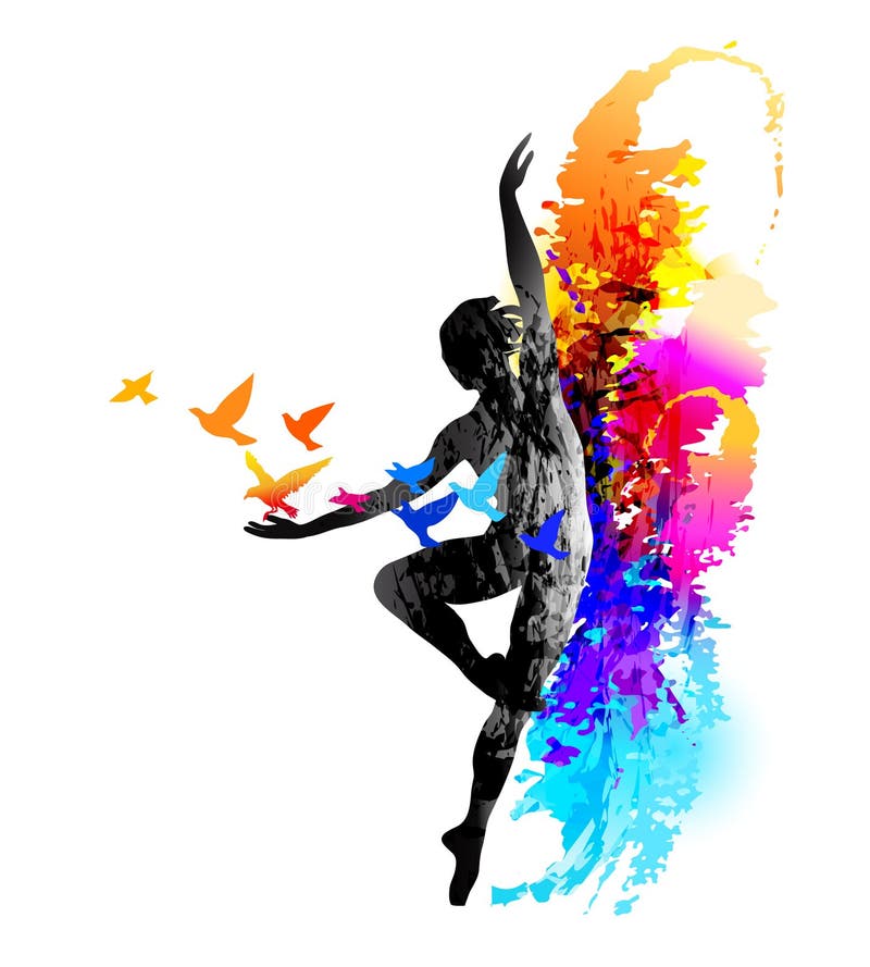 Forma fisica del ballerino di balletto, aerobica Ginnastica ritmica - icona vectorial colorata Illustrazione di vettore