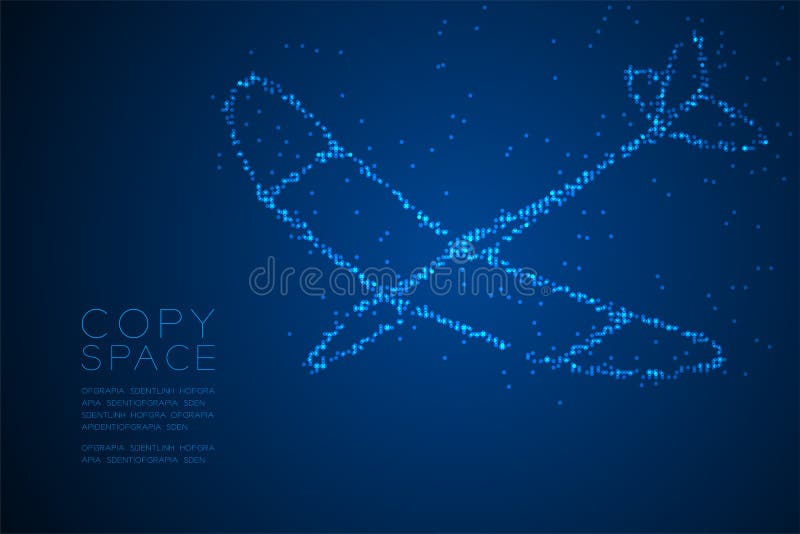 Forma geométrica abstracta del avión del planeador del modelo del pixel del punto del círculo, ejemplo de color azul del diseño d ilustración del vector Forma geométrica abstracta del avión del planeador del modelo del pixel del punto del círculo, ejemplo de color azul del diseño d ilustración del vector