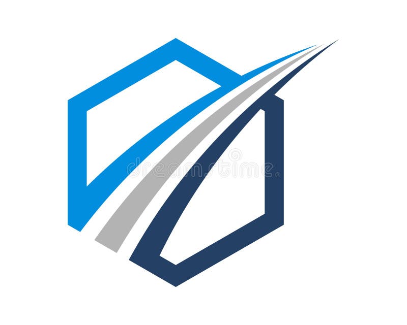 Hexágono e estrada ilustração stock