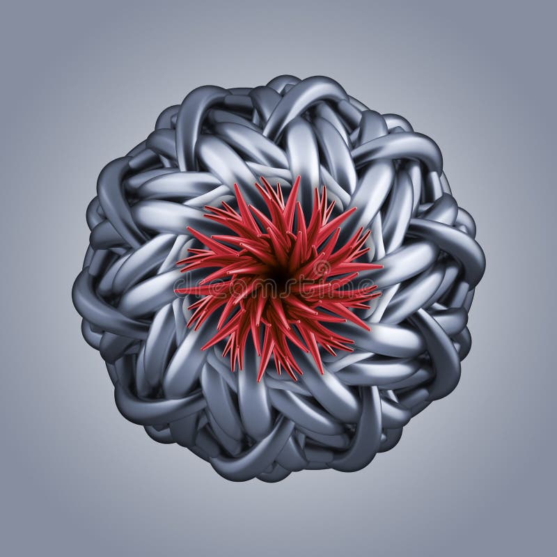 Forma de flor de neve estrela abstrata orgânica 3d ilustração stock