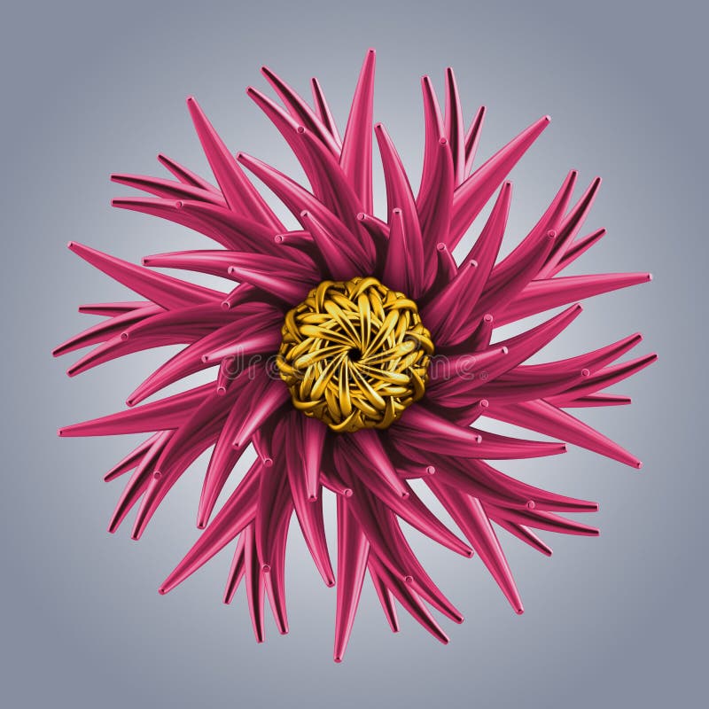 Forma abstrata 3d orgânica de flor, floco de neve, estrela ilustração royalty free