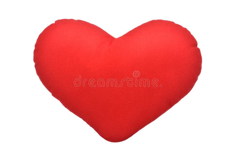 Forma rossa del cuore dei cuscini di tiro fotografie stock Forma rossa del cuore dei cuscini di tiro fotografie stock