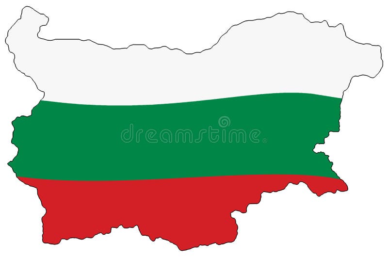 Forma țării în Bulgaria în culorile drapelului. hartă bulgară vector illustration