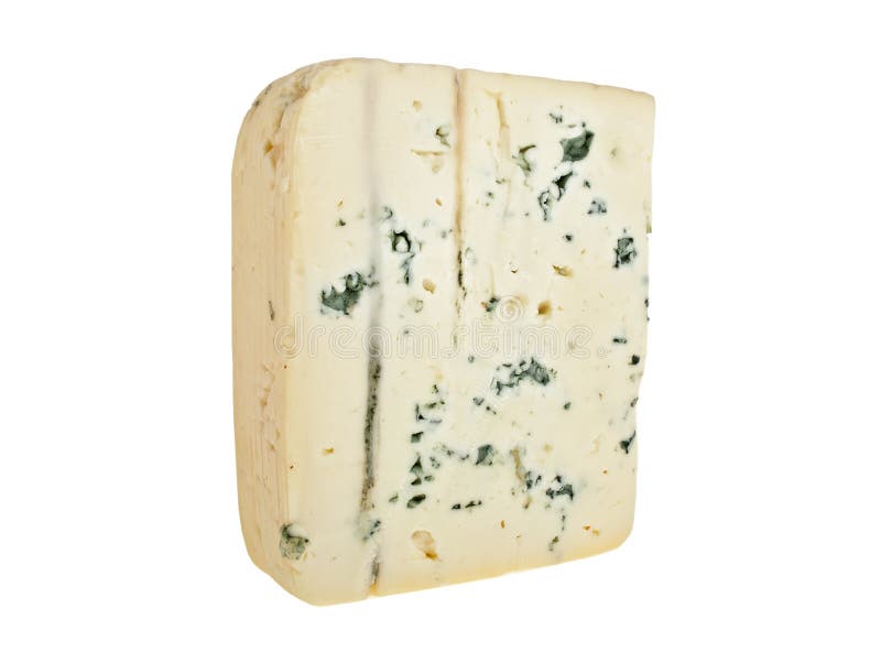 Formaggi blu su fondo bianco fotografie stock