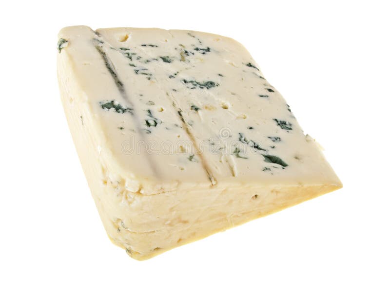 Formaggi blu su fondo bianco immagini stock