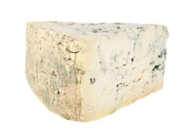 Formaggio blu isolato su fondo bianco immagini stock