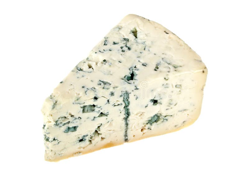 Formaggio blu isolato su fondo bianco immagini stock
