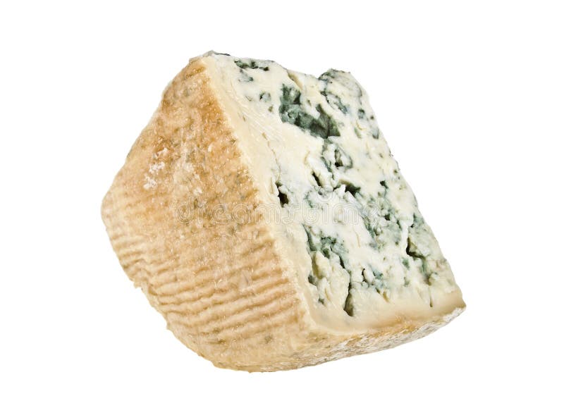 Formaggio blu su fondo bianco immagini stock