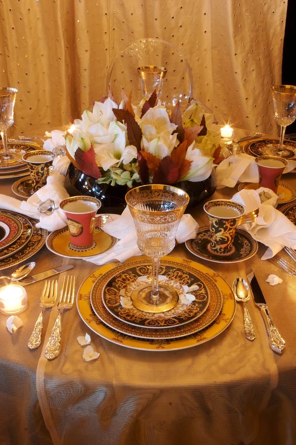 Formal Dining Room Place Setting Stock Photo - Image of chair