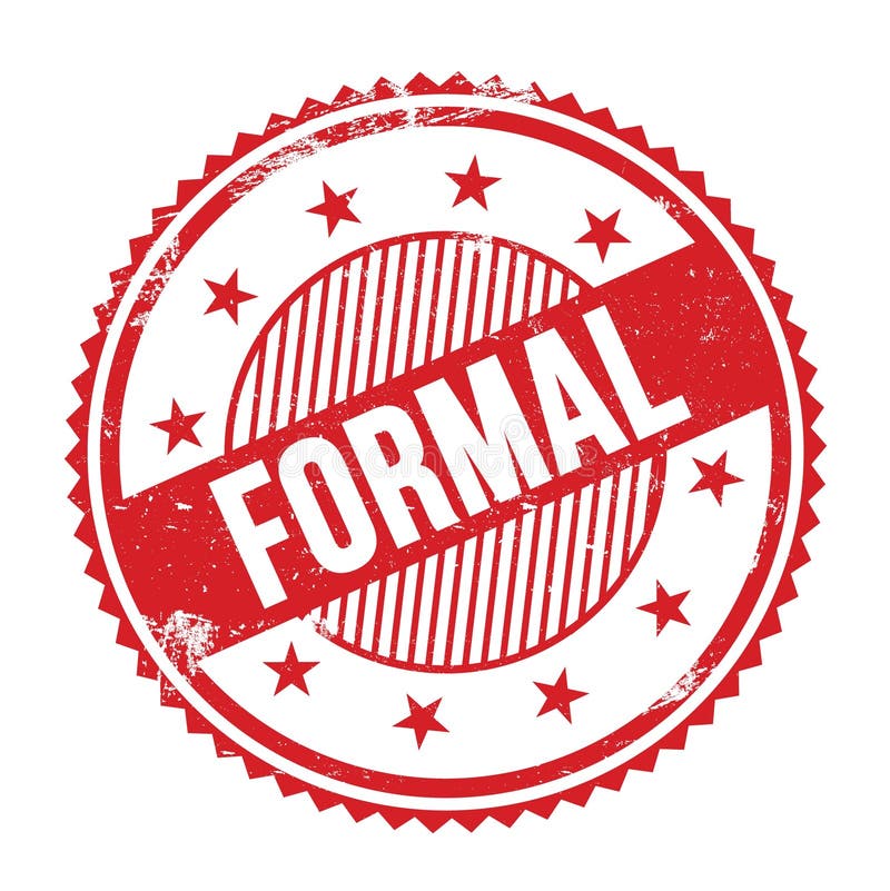 FORMAL Text Written on Red Grungy Round Stamp Stock Illustration