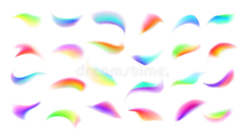 Formas de fluido de gradiente de arco iris con bordes suaves stock de ilustración
