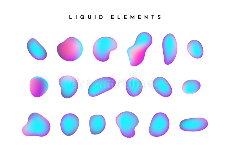 Formas de iridiscencia de degradado. libre illustration