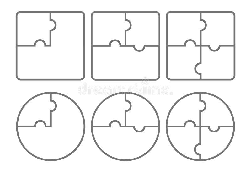 Formas Del Rompecabezas Aisladas En Fondo Blanco Ilustración Del Vector del Vector - Ilustración de grupo, elemento: 133199598